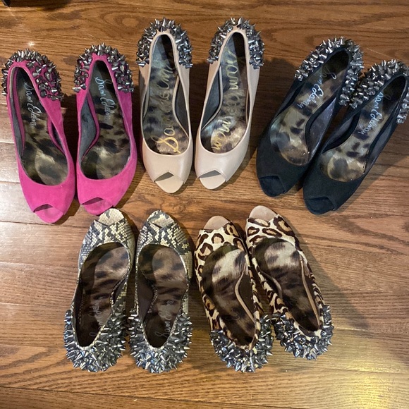 Sam Edelman studded open toed heels size 6.5-7 each - Picture 1 of 3